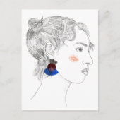 Glance Sketch - Portrait Postkarte (Vorderseite)