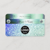 Glanz Aquamariner blauer Glitzer Sparkle Stars mit Visitenkarte (Vorderseite)