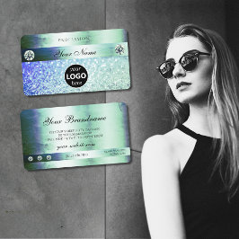 Glanz Aquamariner blauer Glitzer Sparkle Stars mit Visitenkarte