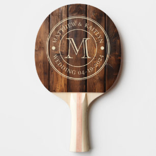 Glanz Fleck Boards Hochzeitsmonogramm Tischtennis Schläger