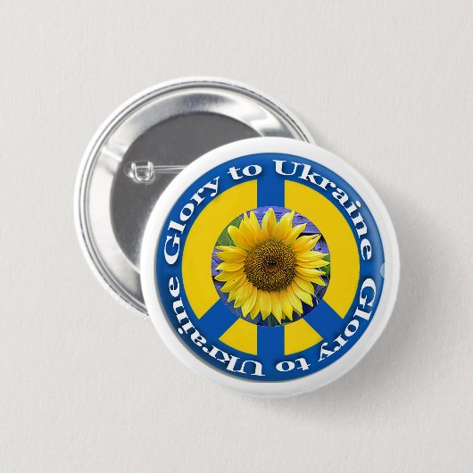 Glanz für die Ukraine Sonnenblumenknopf Button (Vorne & Hinten)