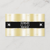Glanz Gold Black Sparkling Diamonds Add Logo Visitenkarte (Vorderseite)