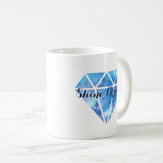 Glanz hell (blauer Diamant) Kaffeetasse (VorderseiteRechts)