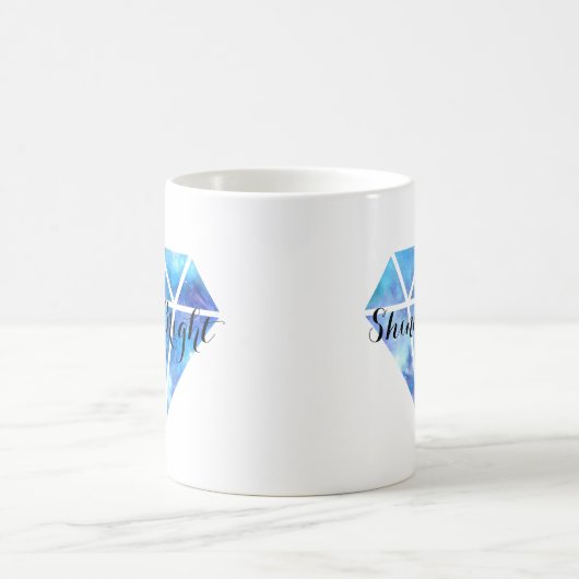 Glanz hell (blauer Diamant) Kaffeetasse (Mittel)