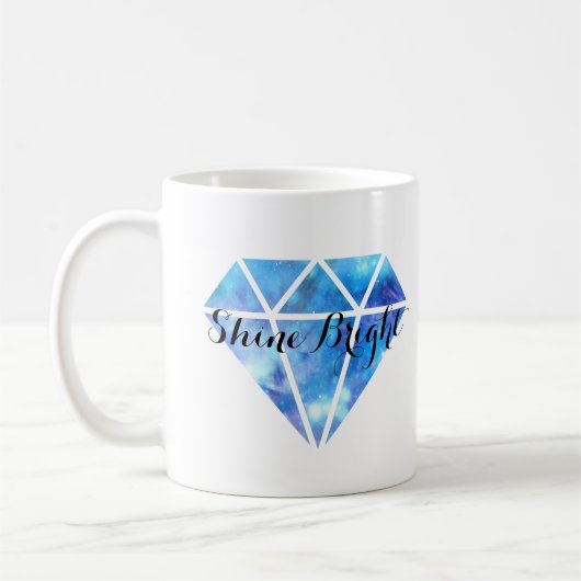 Glanz hell (blauer Diamant) Kaffeetasse (Links)