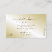 Glanz helles goldenes Sparkling Diamonds Monogram Visitenkarte (Rückseite)