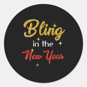 Glanz im neuen Jahres-Shirt _ Silvester Feiertag Runder Aufkleber