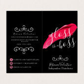 Glanz wie eine Chef-Lipsense gefaltete Visitenkarten (Außenseite Aufgefaltet)