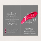 Glanz wie eine Chef-Lipsense gefaltete Visitenkarten (Außenseite Aufgefaltet)