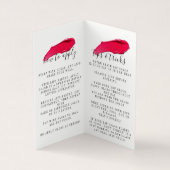 Glanz wie eine Chef-Lipsense gefaltete Visitenkarten (Innenseite)