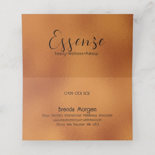 Glanzbrauner, moderner Hintergrund Treuekarte (Innenseite Aufgefaltet)