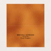 Glanzbrauner, moderner Hintergrund Visitenkarten (Außenseite Aufgefaltet)