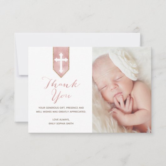 Glänzend erröten Rose, Skript-, dastaufe Ihnen Dankeskarte (Vorderseite)