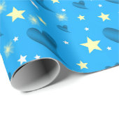 glänzend, farbenfroh, sterne, metall, golden, geschenkpapier (Rolleneckpunkt)