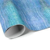 Glänzend, Kosmisch, Irisierend Blau Geschenkpapier (Rolleneckpunkt)