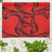 glänzend, Liebe, Herz, Rot, Valentin, Romantik, Ro Geschirrtuch (Gefaltet)