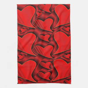 glänzend, Liebe, Herz, Rot, Valentin, Romantik, Ro Geschirrtuch