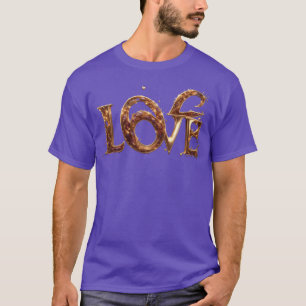 GLÄNZEND MIT JUWELEN BESCHMÜCKTE GOLDENE LIEBEEXT T-Shirt
