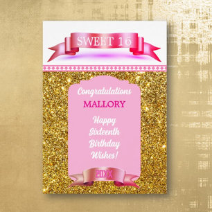 Glänzend! Personalisierte Sweet 16 Geburtstagskart
