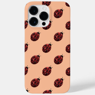Glänzend roter Marienkäfer Muster Pfirsich Case-Mate iPhone 14 Pro Max Hülle