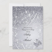 glänzend silberne Konfetti-Party-Chic Einladung (Vorderseite)