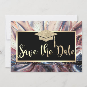 Glänzende Abschlussmütze, Abstrakter Save The Date