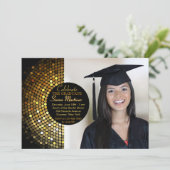 Glänzende Absolvent-Foto-Einladung Einladung (Stehend Vorderseite)