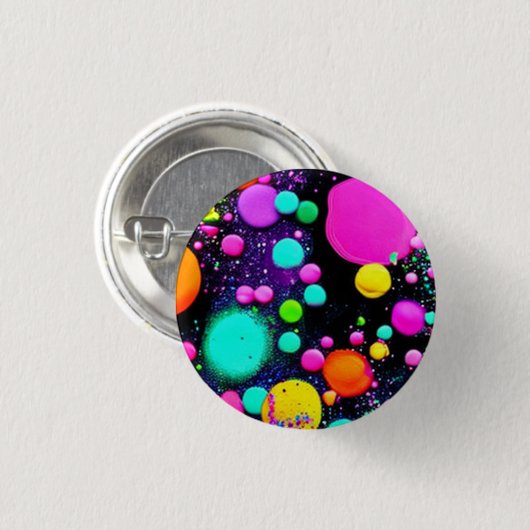 glänzende Abstrakte Kunst Button (Vorne & Hinten)