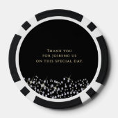 Glänzende Ballons 70. Geburtstag Schwarz Pokerchips (Rückseite)