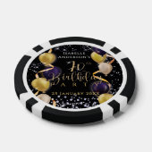 Glänzende Ballons 70. Geburtstag Schwarz Pokerchips (Einzeln)