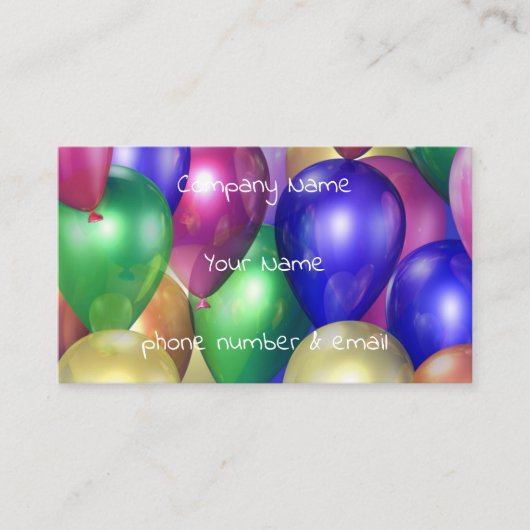 glänzende Ballons Visitenkarte (Vorderseite)