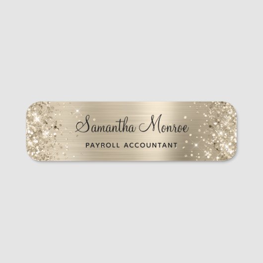 Glänzende, blasse Goldfolie Namensschild (Vorderseite)