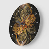 Glänzende Blätter-Fraktal-Kunst Große Wanduhr (Winkel)