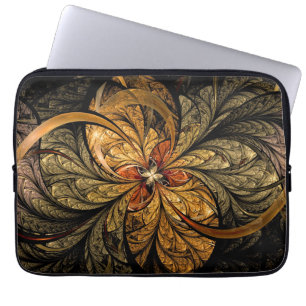 Glänzende Blätter-Fraktal-Kunst Laptopschutzhülle