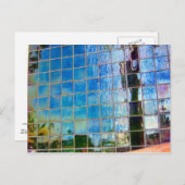 glänzende blaue Fliesen Postkarte (Vorne/Hinten)