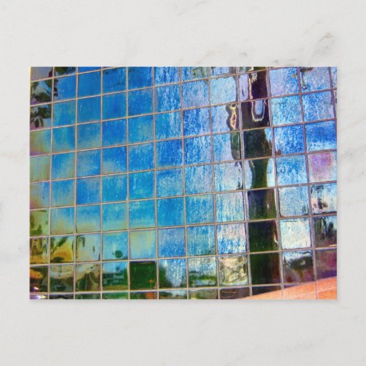 glänzende blaue Fliesen Postkarte (Vorderseite)