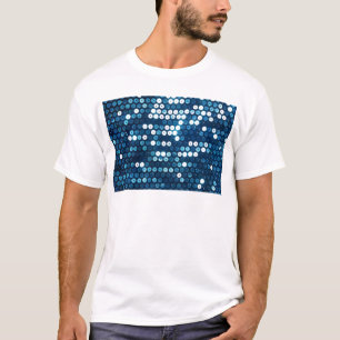 glänzende blaue Pailletten T-Shirt