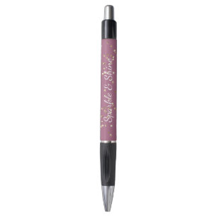 Glänzende Boysenberry Rosa Gold Glitter Funkeln Kugelschreiber