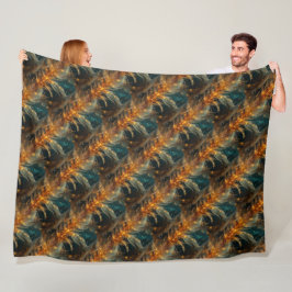 Glänzende braune Federn Fleecedecke