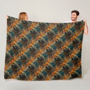 Glänzende braune Federn Fleecedecke