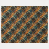 Glänzende braune Federn Fleecedecke (Vorderseite (Horizontal))