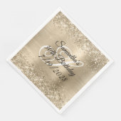 Glänzende Champagnerfolie-Monogramm 30. Geburtstag Serviette (Ecke)
