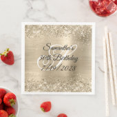 Glänzende Champagnerfolie-Monogramm 30. Geburtstag Serviette (Beispiel)