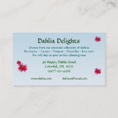Glänzende Dahlien Visitenkarte (Rückseite)