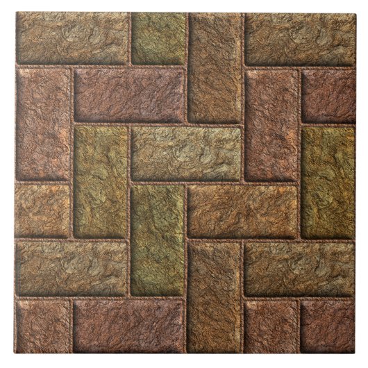 Glänzende digitale Ziegelsteinmusterbronze und Fliese (Vorderseite)