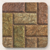 Glänzende digitale Ziegelsteinmusterbronze und Untersetzer (Vorderseite)