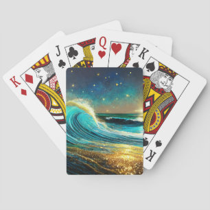Glänzende divergente Ozeanwellen Spielkarten
