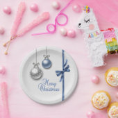 Glänzende elegante Weihnachtsbälle Pappteller (Party)