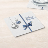 Glänzende elegante Weihnachtsbälle Rechteckiger Pappuntersetzer (angewinkelt)