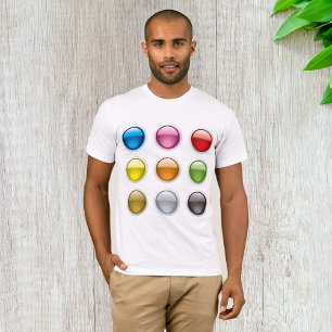 Glänzende farbige Button-Icons Sammlung T-Shirt